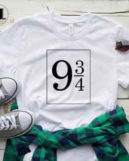 T-Shirt Platform 9 3/4 men women round neck tee. Printed and delivered from USA or UK