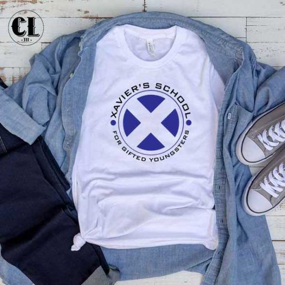T-Shirt Xavier's School For Gifted Youngsters men women round neck tee. Printed and delivered from USA or UK