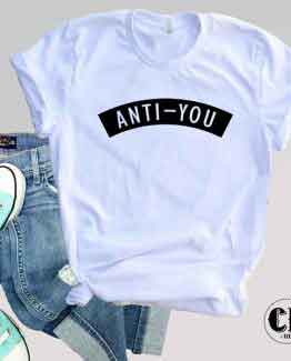 T-Shirt Anti-You men women round neck tee. Printed and delivered from USA or UK