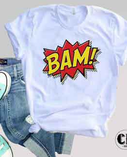 T-Shirt BAM men women round neck tee. Printed and delivered from USA or UK