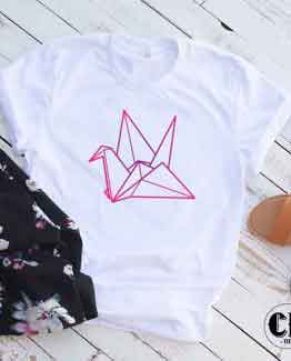 T-Shirt Bird Origami men women round neck tee. Printed and delivered from USA or UK