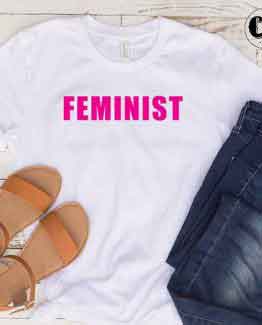T-Shirt Feminist men women round neck tee. Printed and delivered from USA or UK