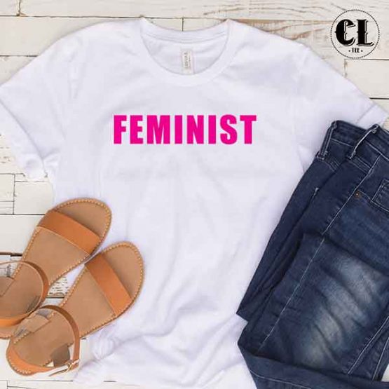 T-Shirt Feminist men women round neck tee. Printed and delivered from USA or UK