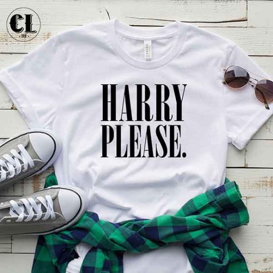 T-Shirt Harry Please men women round neck tee. Printed and delivered from USA or UK
