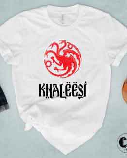 T-Shirt Khaleesi men women round neck tee. Printed and delivered from USA or UK