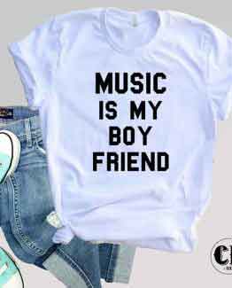 T-Shirt Music Is My Boy Friend by Clotee.com Tumblr Aesthetic Clothing