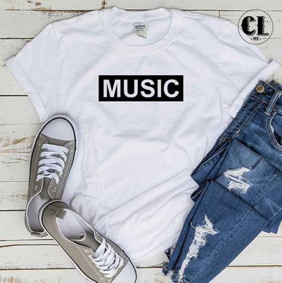 T-Shirt Music men women round neck tee. Printed and delivered from USA or UK