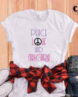 T-Shirt Peace Love And Mascara by Clotee.com Tumblr Aesthetic Clothing