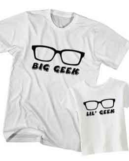 Dad and Son T-Shirt Big Geek Little Geek by Clotee.com Father and Son Matching Tee Shirt Set