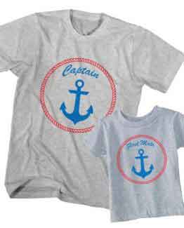 Dad and Son T-Shirt Captain First Mate by Clotee.com Father and Son Matching Tee Shirt Set
