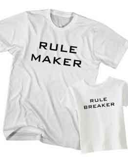 Dad and Son T-Shirt Rule Maker Rule Breaker by Clotee.com Father and Son Matching Tee Shirt Set