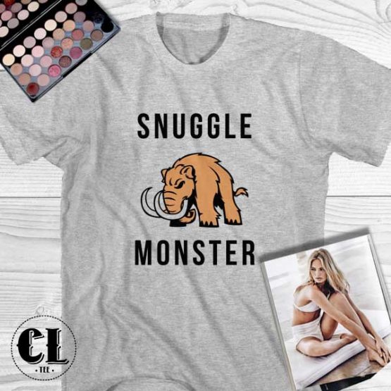 T-Shirt Snuggle Monster men women round neck tee. Printed and delivered from USA or UK.