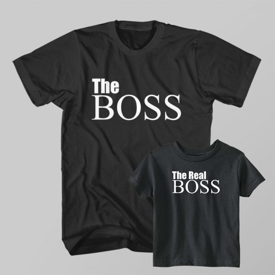 Father and Son Clothing T-Shirt The Boss Dad The Real Boss Kid by Clotee.com Father and Son Matching Tee Shirt Set