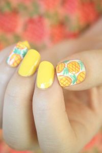 Yellow Pineapple Nail Art