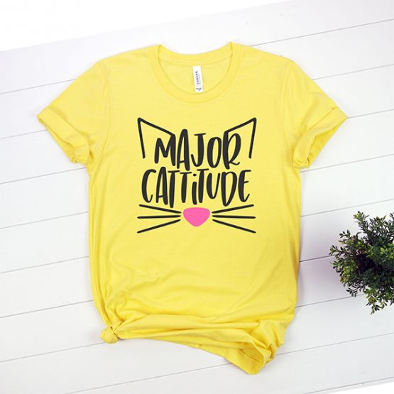 T-Shirt Major Cattitude Pet Lover by Clotee.com Rescue Cat, Purr Mama, Cat Lover