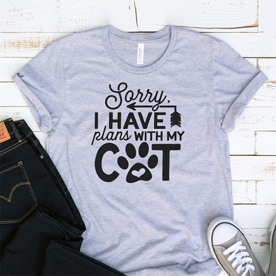 T-Shirt Sorry I Have Plans With My Cat Pet Lover by Clotee.com Rescue Cat, Purr Mama, Cat Lover