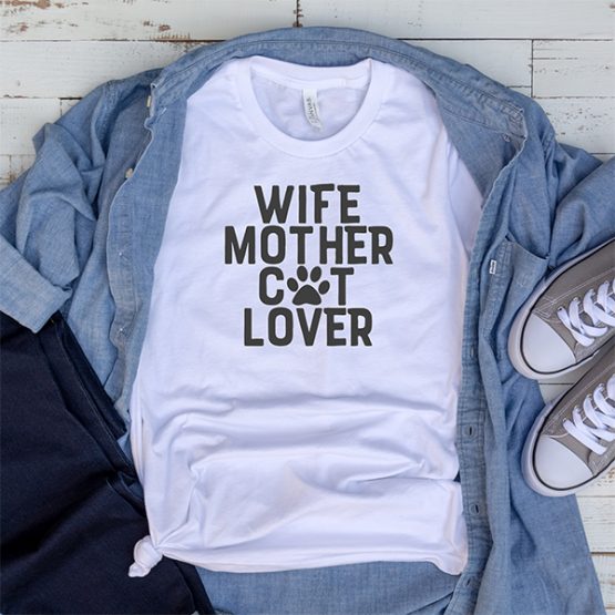 T-Shirt Wife Mother Cat Lover Pet Lover by Clotee.com Rescue Cat, Purr Mama, Cat Lover