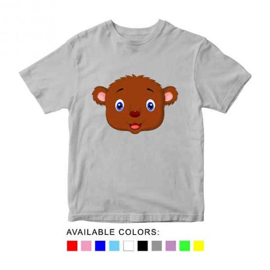 Bear Toddler Kid Children T-Shirt Animal Head Toddler Children Tee. Printed and delivered from USA or UK.