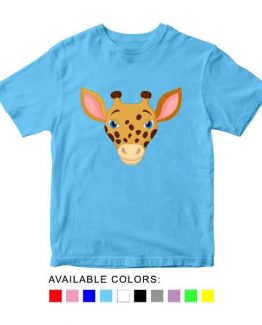 Giraffe Toddler Kid Children T-Shirt Animal Head Toddler Children Tee. Printed and delivered from USA or UK.