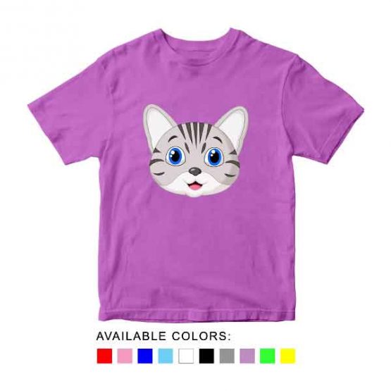 Cat Toddler Kid Children T-Shirt Animal Head Toddler Children Tee. Printed and delivered from USA or UK.