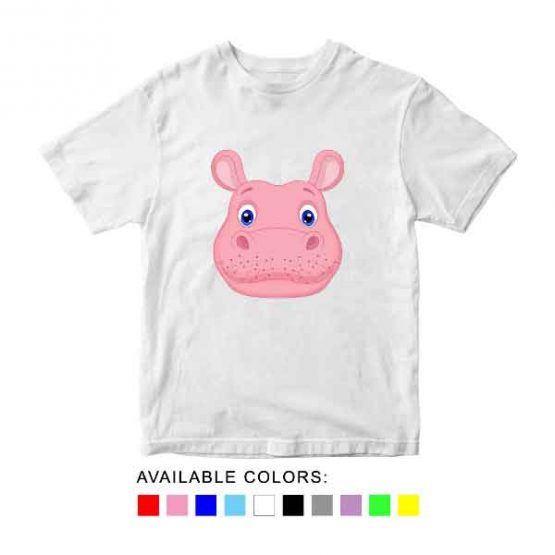 Hippopotamus Toddler Kid Children T-Shirt Animal Head Toddler Children Tee. Printed and delivered from USA or UK.