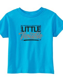 Kids T-Shirt Little Trouble Toddler Children. Printed and delivered from USA or UK.