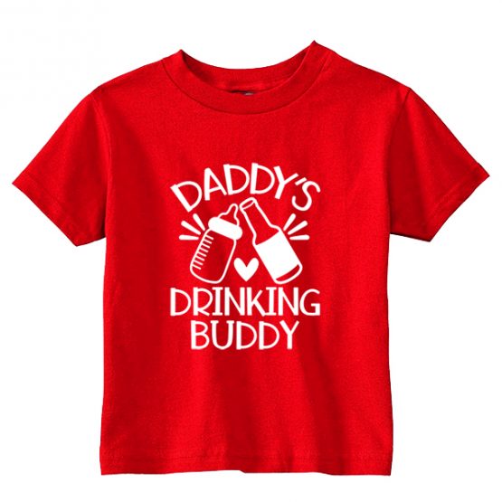 Kids T-Shirt Daddys Drinking Buddy Toddler Children. Printed and delivered from USA or UK.