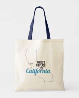 There is No Place Like California Tote Bag, California State Holiday Christmas, California Canvas Grocery Shopping Reusable Bag, California Home Base by Clotee.com There is No Place Like Home