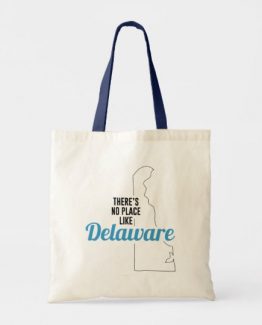 There is No Place Like Delaware Tote Bag, Delaware State Holiday Christmas, Delaware Canvas Grocery Shopping Reusable Bag, Delaware Home Base by Clotee.com There is No Place Like Home