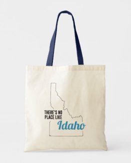 There is No Place Like Idaho Tote Bag, Idaho State Holiday Christmas, Idaho Canvas Grocery Shopping Reusable Bag, Idaho Home Base by Clotee.com There is No Place Like Home