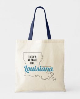 There is No Place Like Louisiana Tote Bag, Louisiana State Holiday Christmas, Louisiana Canvas Grocery Shopping Reusable Bag, Louisiana Home Base by Clotee.com There is No Place Like Home