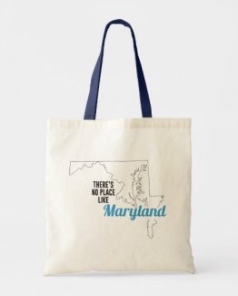 There is No Place Like Maryland Tote Bag, Maryland State Holiday Christmas, Maryland Canvas Grocery Shopping Reusable Bag, Maryland Home Base by Clotee.com There is No Place Like Home