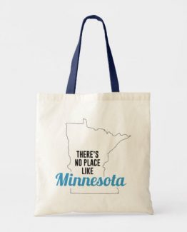 There is No Place Like Minnesota Tote Bag, Minnesota State Holiday Christmas, Minnesota Canvas Grocery Shopping Reusable Bag, Minnesota Home Base by Clotee.com There is No Place Like Home