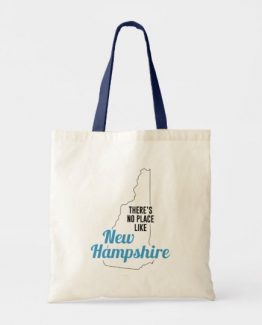 There is No Place Like New Hampshire Tote Bag, New Hampshire State Holiday Christmas, New Hampshire Canvas Grocery Shopping Reusable Bag, New Hampshire Home Base by Clotee.com There is No Place Like Home