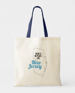 There is No Place Like New Jersey Tote Bag, New Jersey State Holiday Christmas, New Jersey Canvas Grocery Shopping Reusable Bag, New Jersey Home Base by Clotee.com There is No Place Like Home