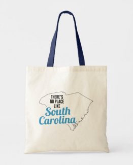 There is No Place Like South Carolina Tote Bag, South Carolina State Holiday Christmas, South Carolina Canvas Grocery Shopping Reusable Bag, South Carolina Home Base by Clotee.com There is No Place Like Home