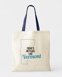 There is No Place Like Vermont Tote Bag, Vermont State Holiday Christmas, Vermont Canvas Grocery Shopping Reusable Bag, Vermont Home Base by Clotee.com There is No Place Like Home