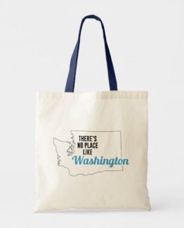 There is No Place Like Washington Tote Bag, Washington State Holiday Christmas, Washington Canvas Grocery Shopping Reusable Bag, Washington Home Base by Clotee.com There is No Place Like Home