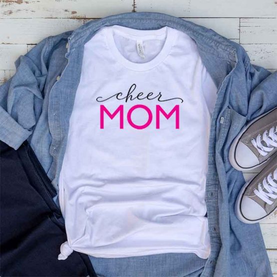 T-Shirt Cheer Mom, Funny Cheer Mama, Cheer Mom Saying Tee, Cheer Shirt Design Ideas, Plus Size Cheer Outfit, Cheer Parents, Cheerleading Apparel. Printed and delivered from USA or UK.