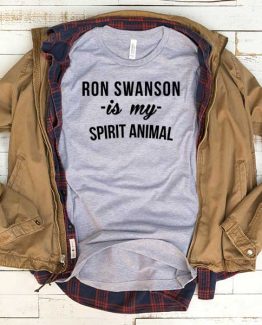 T-Shirt Ron Swanson Is My Spirit Animal men women funny graphic quotes tumblr tee. Printed and delivered from USA or UK.
