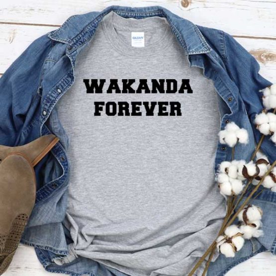 T-Shirt Wakanda Forever men women round neck tee. Printed and delivered from USA or UK