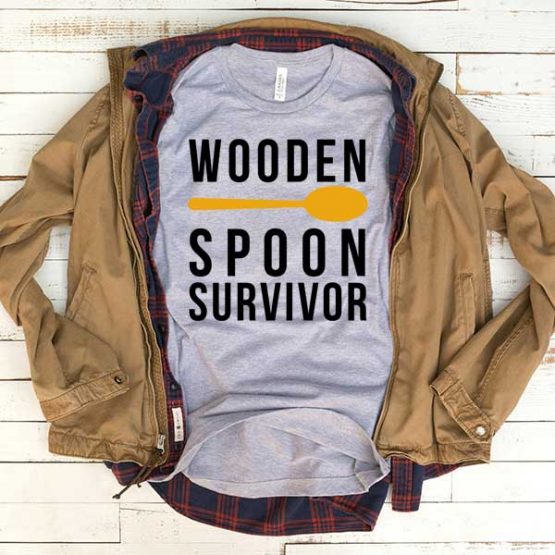 T-Shirt Wooden Spoon Survivor men women funny graphic quotes tumblr tee. Printed and delivered from USA or UK.