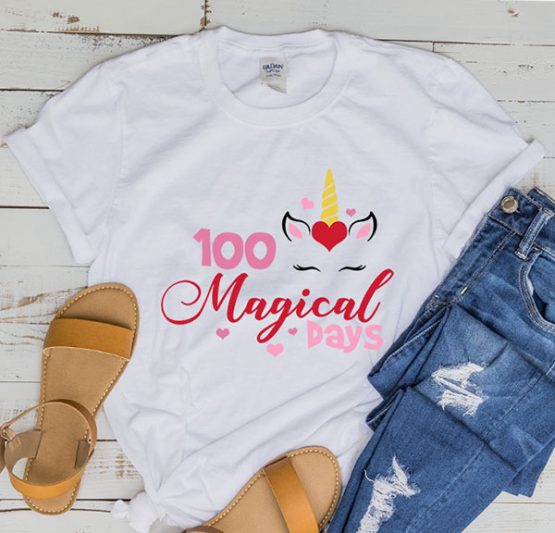 T-Shirt 100 Magical Days Of School by Clotee.com Aesthetic Clothing