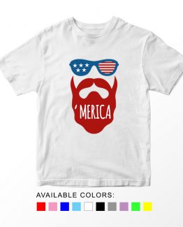 T-Shirt Beard 04 Patriotic Kids Independence Day 4th July by Clotee.com Aesthetic Clothing
