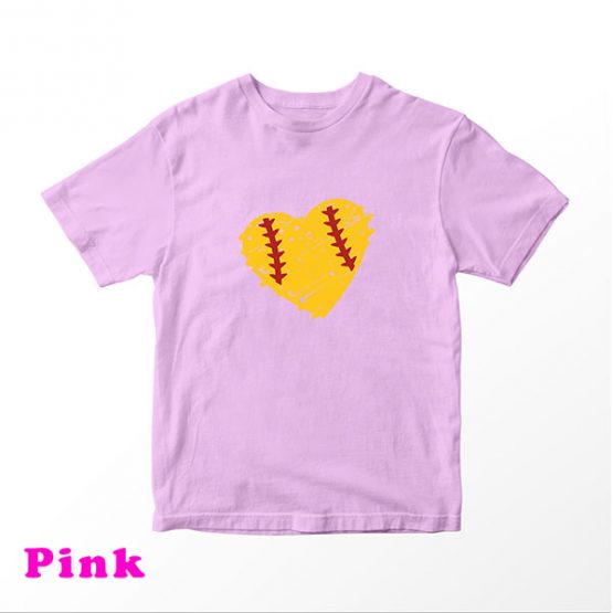 T-Shirt Kids Heart Dirt Softball by Clotee.com Aesthetic Clothing
