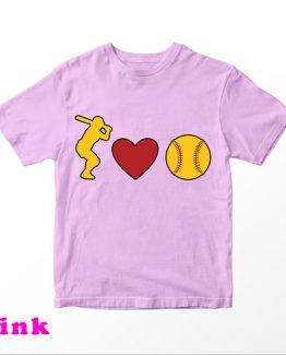 T-Shirt Kids I Love Softball by Clotee.com Aesthetic Clothing