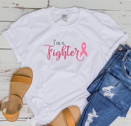 T-Shirt Cancer Awareness I'm A Fighter by Clotee.com Tumblr Aesthetic Clothing