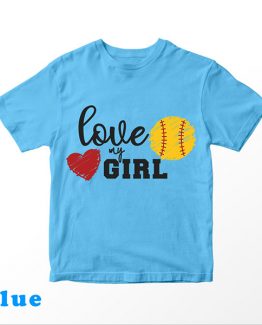T-Shirt Kids Love My Girl Softball by Clotee.com Aesthetic Clothing