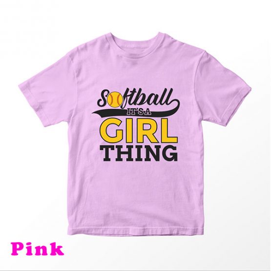 T-Shirt Kids Softball It's A Girl Thing by Clotee.com Aesthetic Clothing
