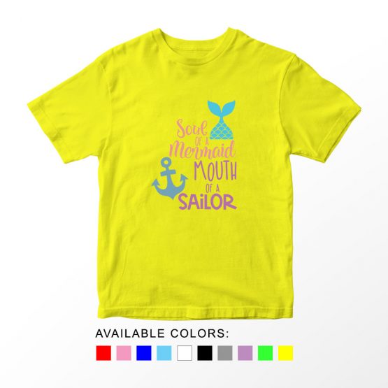 T-Shirt Kids Soul Of A Mermaid Mouth Of A Sailor by Clotee.com Aesthetic Clothing